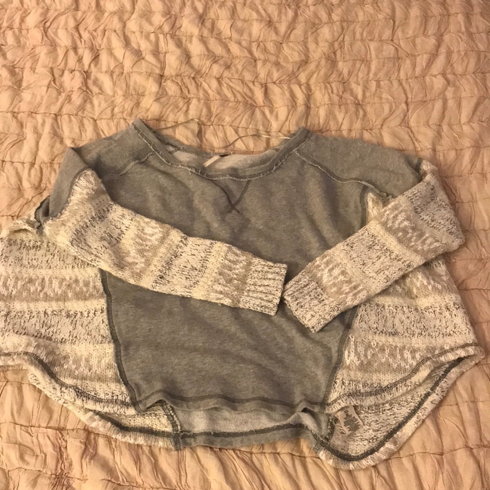 Free people knit sleeve sweater top s small 4 6 s
